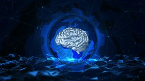 Futuristic Digital Brain with Network and Technology Icons in Blue Cyberspace - Powered by Shutterstock - Get 15% off with code: PIKWIZARD15