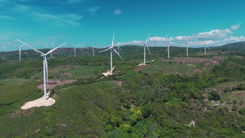 Parque Eólico Larimar - Larimar Wind Farm In Dominican Republic - Drone Shot