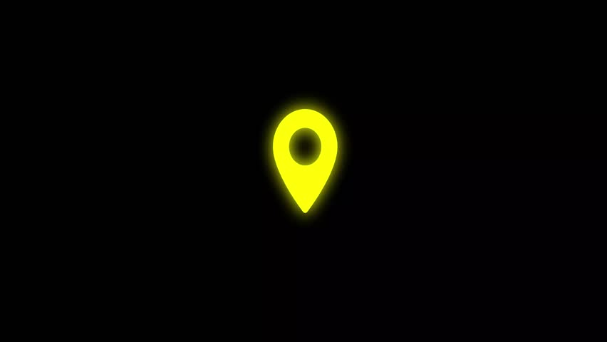 Location Pin Bouncing, Bouncing Location Symbol, Animated GPS Icon, Map Pin with Alpha Channel, Bouncing Map Marker