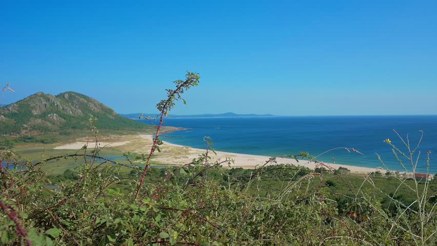 Scenic View of Monte Louro and the Coastline of Galicia, Spain on a Clear Summer Day