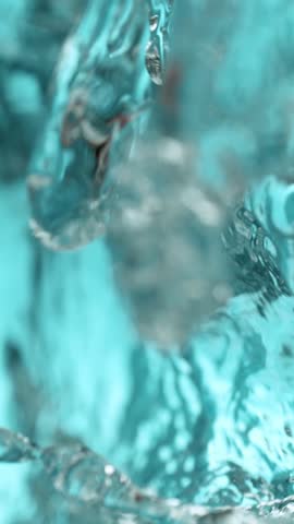 Super Slow Motion of Splashing Water Surface . Filmed on High Speed Cinema Camera , 1000 fps