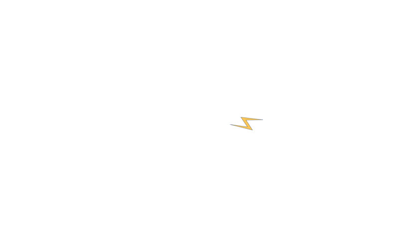 Yellow lightning bolts energy 2D cartoon object animation. Sharp zigzag shapes. Electric current, high voltage, charge. Electricity power animated flat colorful item 4K video isolated on white
