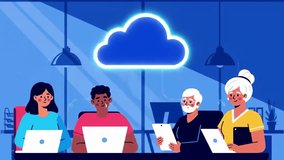 2D Flat Design Animation of Cloud Computing and Data Sharing - Powered by Shutterstock - Get 15% off with code: PIKWIZARD15