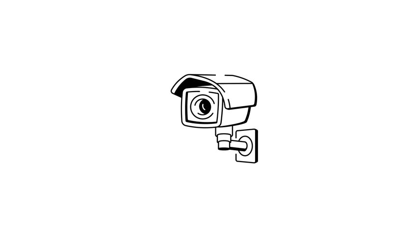 A hand drawn style animated icon showing computer security
