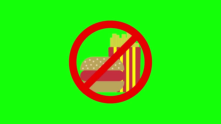 Animation No Food Or Drink sign. no food. No fast food sign. food and drink prohibited sign. No eat or drink sign