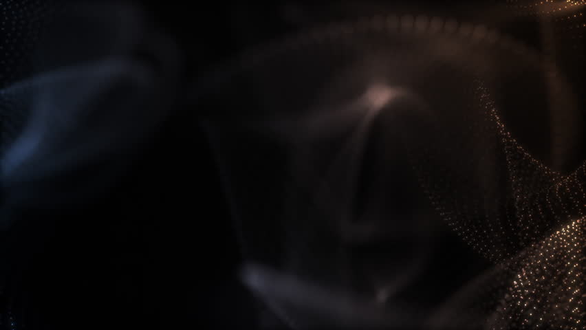 Looped abstract particle background animation with glowing waves, flowing dots, neon lights and digital energy motion design. Seamless futuristic backdrop for video projects, presentations, VJ loops.