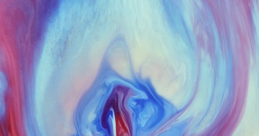 Moving marble texture background. A space of flowing red, blue and yellow colors on a white background. Abstract background of the footage. Fluid art. Macro Abstract color moving background close up