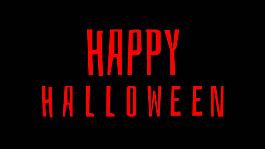 Animated greeting text "Happy Halloween" in bold red letters on a black background, perfect for spooky season messages, party invites, and holiday promotions. - Powered by Shutterstock - Get 15% off with code: PIKWIZARD15