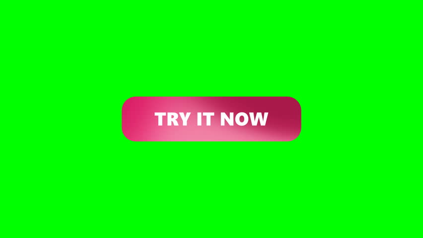 TRY IT NOW Button. Simple, clean animation perfect for websites or apps UI,UX,GUI. animation on green background 4k video
