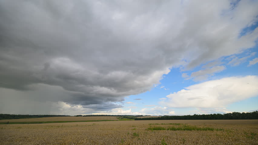 A Dramatic Sky Over Beautiful Agricultural Fields Creating a Rich Atmosphere of Nature