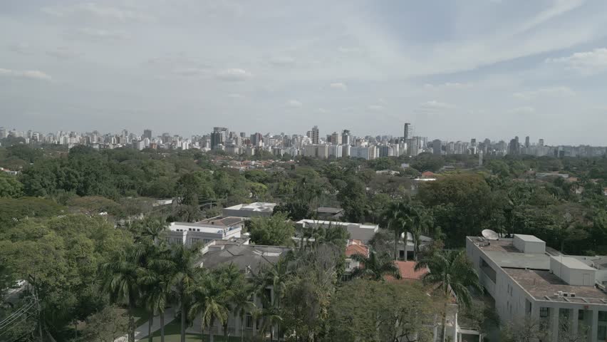 Residential Buildings Rooftop Pool High Standard Luxury Metropolis Urban Big City São Paulo Jardins Brazil South America Architecture Engineering Exclusive Condominiums Modern Facade Pool Skyline