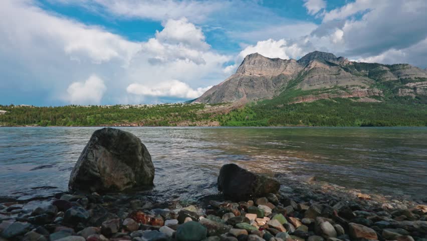 Waterton Lake Time-Lapse on a Cloudy Day