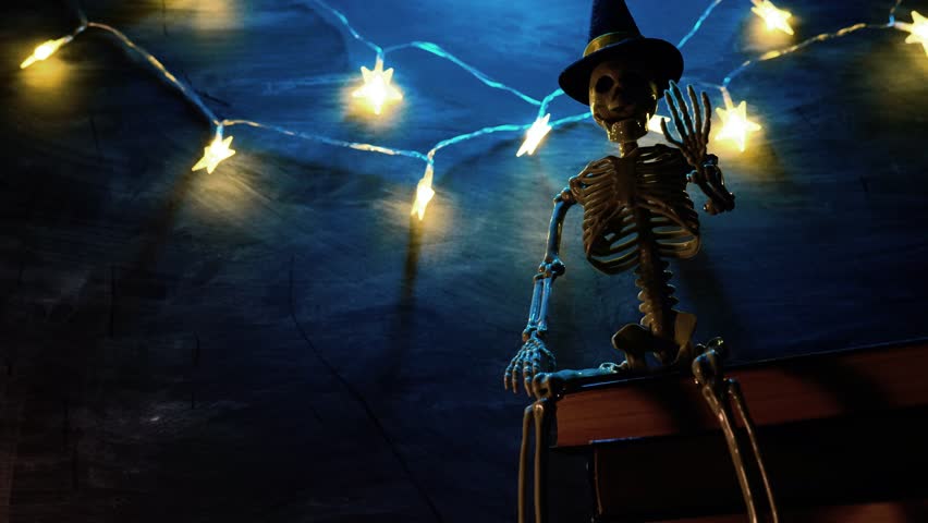 Halloween stories concept. Scary autumn literature. 4k footage
