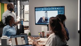 African american real estate engineer presenting site preparation plan and zoning regulations on 3D models during collaborative session with team. Housing initiative for city planning. Camera A. - Powered by Shutterstock - Get 15% off with code: PIKWIZARD15