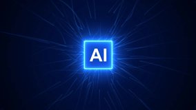 Futuristic AI chip glowing neon data streams, Symbolizes rapid data processing - Powered by Shutterstock - Get 15% off with code: PIKWIZARD15