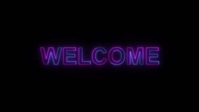  Glowing Neon Welcome Text Animation on Black Background - Powered by Shutterstock - Get 15% off with code: PIKWIZARD15