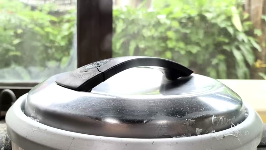  Steam on rice cooker, indoor Chiangmai  Thailand.