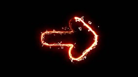 Arrow shape with fire sparks path effect on plain black background - Powered by Shutterstock - Get 15% off with code: PIKWIZARD15