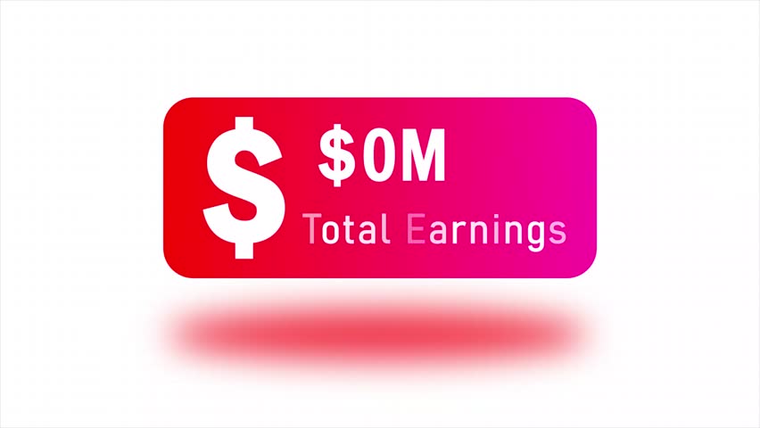 Dollar Growth Animation From 300 Million Dollar With White Background, Income Growth Meter From 300 Million Dollar Icon on Total Earnings