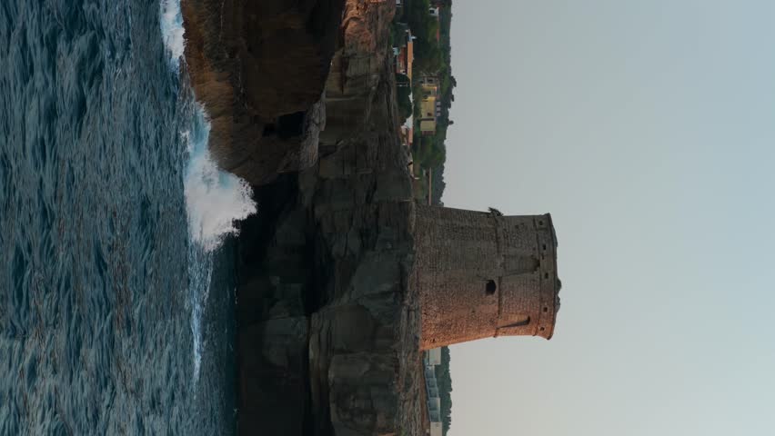 View Of Torre Miggiano, Santa Cesarea Terme, Lecce In Italy - Vertical Shot