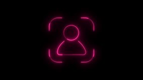 Bright pink neon animation of a glowing user profile icon inside a scanner frame, looping smoothly as a futuristic digital HUD interface. Perfect for backgrounds, motion graphics, or 4K video design. - Powered by Shutterstock - Get 15% off with code: PIKWIZARD15