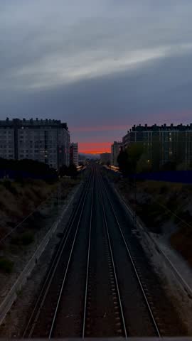 An amazing sunrise over the railway tracks.