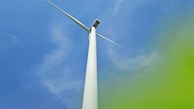 Low-angle video of a wind turbine spinning, symbolizing the concept of clean and renewable energy in securing a sustainable future and driving the global transition toward renewable power. - Powered by Shutterstock - Get 15% off with code: PIKWIZARD15