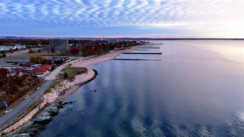 Sunrise Aerial Scenery, Coastal Neighbourhood, East Coast Residential