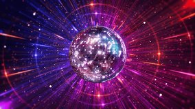 Classic round disco ball irregular mirrored panels soft light reflections, 3D 4K background for party disco event visuals and festive decoration rays and bokeh. Music and dance night party background. - Powered by Shutterstock - Get 15% off with code: PIKWIZARD15