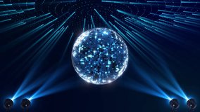 Disco dance floor colorful Golden lights, a spinning mirror ball, and dynamic laser beams. music videos, LED screens and projectors, glamour and fashion events, jazz, pops, funky and disco party. - Powered by Shutterstock - Get 15% off with code: PIKWIZARD15