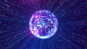 Disco Ball Reflected Moving Rays Rotating. Mirror3D disco ball in white light. Isolated disco ball on black background. Close-up. Mirror ball spinning indoors. Performance. The reflection of lights - Powered by Shutterstock - Get 15% off with code: PIKWIZARD15