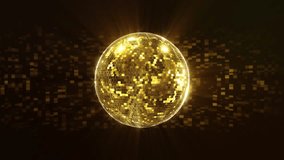 Golden Disco party showcase background dance floor, disco ball spot light beams. Disco ball background. Disco Ball Shining Rays of Light at Nightclub celebrations award ceremony or night dance party - Powered by Shutterstock - Get 15% off with code: PIKWIZARD15