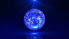 Beautiful Disco Ball Spinning flares. spotlight 3D 4K Mirrorball. Neon Disco ball VJ animation for music broadcast disco party rhythm celebration performance mood. dance event party background - Powered by Shutterstock - Get 15% off with code: PIKWIZARD15