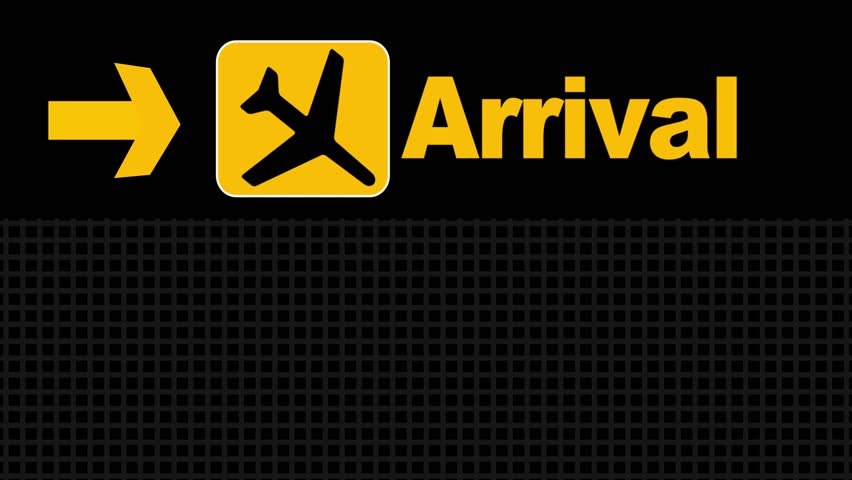 Madrid Arrival Animation Sign Board on Airport 4K Animation. Madrid airport arrival signboard animation