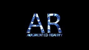 4K 3D Loop Augmented Reality blue shine text with effect animation on black abstract background.  promote advertising concept isolate using QuickTime Alpha Channel proress 444 - Powered by Shutterstock - Get 15% off with code: PIKWIZARD15