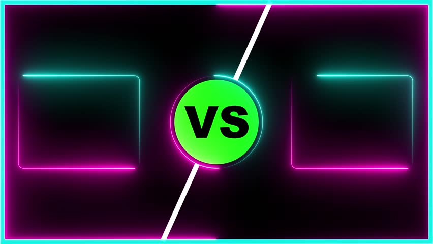 VS versus bars neon animated versus vs bars neon blue and red multiplayer co op team. Vs text Animation, versus match Animation suitable for battle ,one side against another side