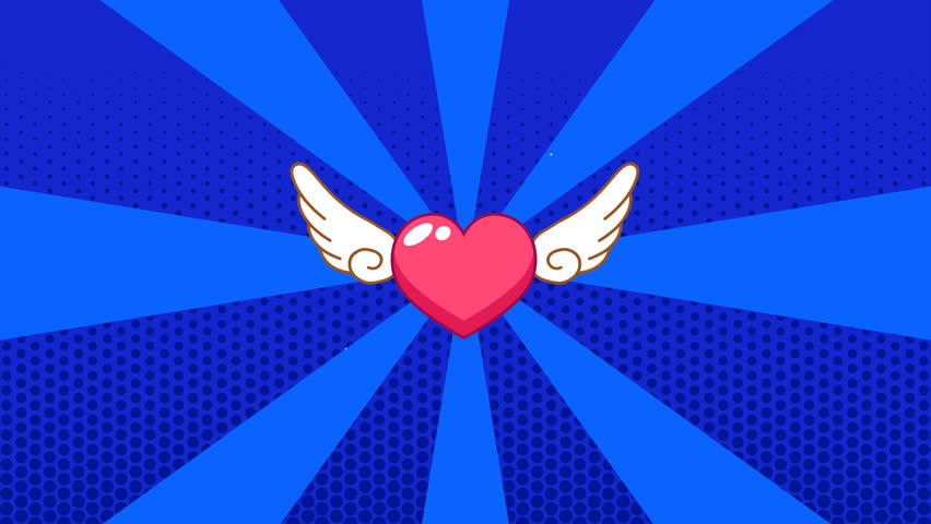 Love with wings icon cartoon animated