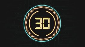 Digital Countdown Timer Twenty Two Seconds Futuristic Technology Circuit Board Interface Design Neon Lights - Powered by Shutterstock - Get 15% off with code: PIKWIZARD15