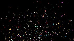 Realistic colorful confetti animation falling down, perfect for party, birthday, New Year celebration, wedding, and festive video projects. Includes transparent on Alpha Channel ProRes 4444. - Powered by Shutterstock - Get 15% off with code: PIKWIZARD15
