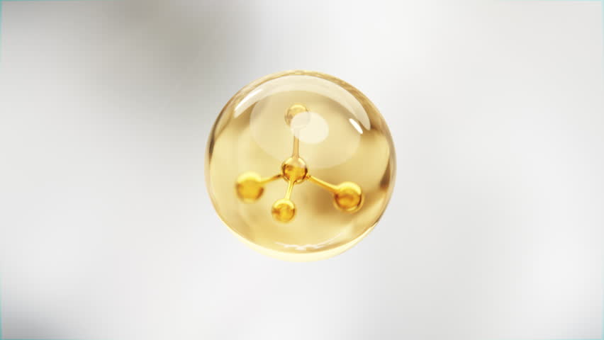 3D animation of luminous skin cells absorbing serum essence, revealing deep hydration, smooth texture and premium cosmetic care concept in soft elegant tones.