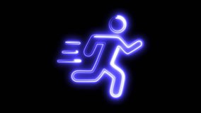 Abstract glowing neon Man Figure Run and Stop with countdown Animation icon. Icon man walk cycle. Loop animation - Powered by Shutterstock - Get 15% off with code: PIKWIZARD15
