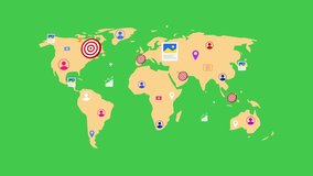 Animated world map illustrating global reach, targeted marketing strategy, and successful audience engagement 4k animation. - Powered by Shutterstock - Get 15% off with code: PIKWIZARD15
