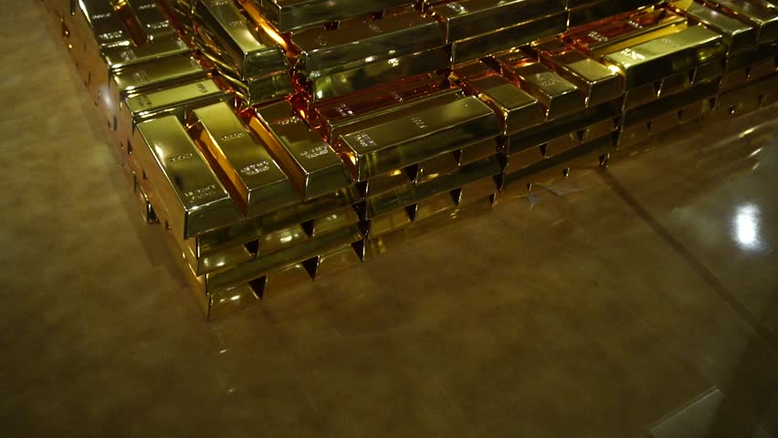 Stacking Shiny Gold Bars Financial Investment Security