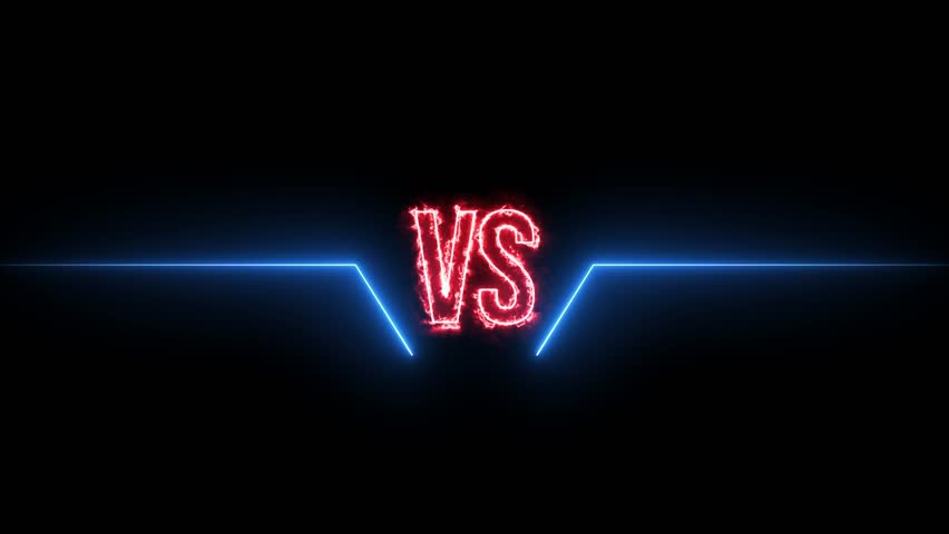 neon versus logo vs letters for sports and fight competition. Battle and match, game concept competitive. banner sport vs, team concept.Versus Match torch light, suitable for gaming content.
