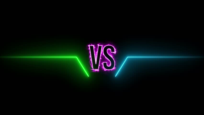 neon versus logo vs letters for sports and fight competition. Battle and match, game concept competitive. banner sport vs, team concept.Versus Match torch light, suitable for gaming content.