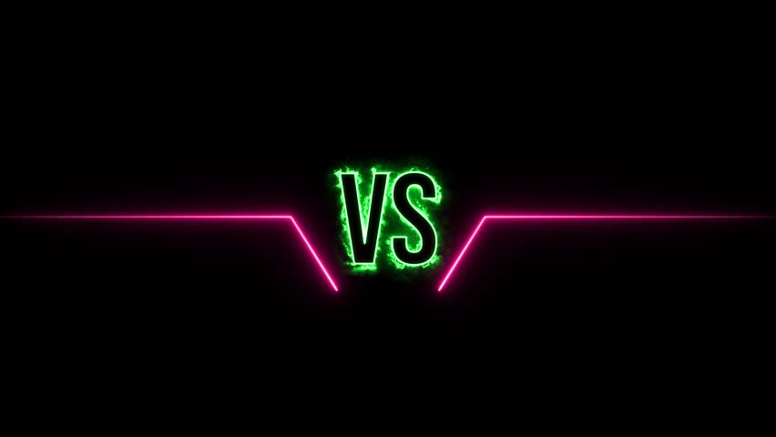 neon versus logo vs letters for sports and fight competition. Battle and match, game concept competitive. banner sport vs, team concept.Versus Match torch light, suitable for gaming content.