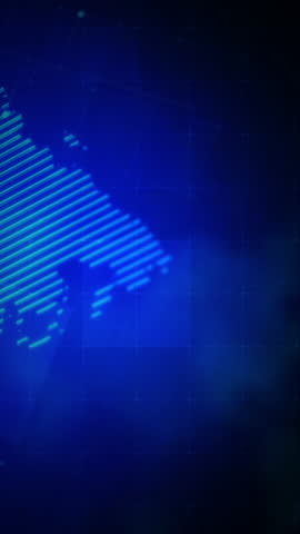 Vertical video FAKE NEWS logo Imitation News badge symbol animation with technology abstract background, representing misinformation awareness and online misinformation alerts