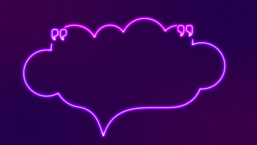 Glowing Cloud Speech Bubble. An Abstract Neon Motion Background with a Dynamic Laser Frame for Modern Quotes and Dialogue
