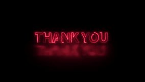 Thank You Neon  lettering, alphabet,  animated Thank You neon text On Transparent Background. Thank you Glowing alphabet word loop HD animation. - Powered by Shutterstock - Get 15% off with code: PIKWIZARD15