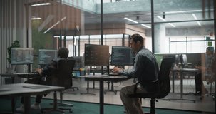 Portrait of a Software Developer Working on Desktop Computer in a Technological Office Environment. Research and Development Department Writing Software Code for an Advanced AI Model - Powered by Shutterstock - Get 15% off with code: PIKWIZARD15